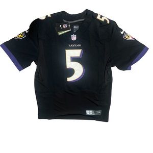 Men's Joe Flacco Black Jersey - #5 Football Baltimore Ravens